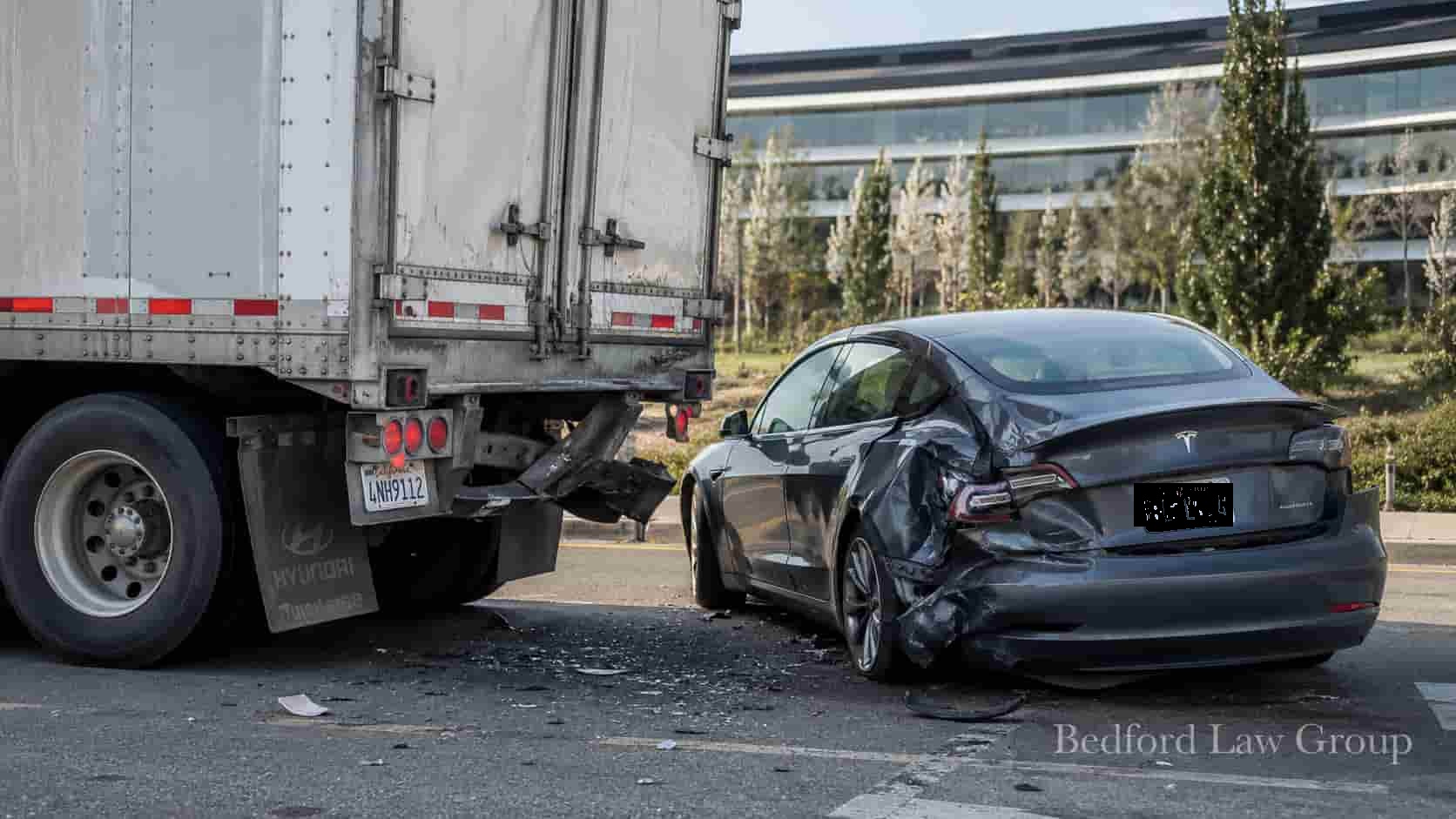 Real-world photo of a traffic accident scene in Cupertino, managed by Bedford Law Group injury attorneys